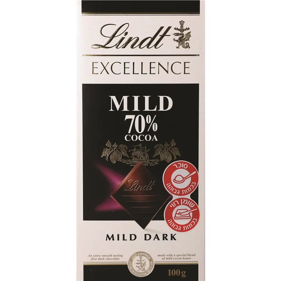 שוקולד מריר לינדט 70% מילד